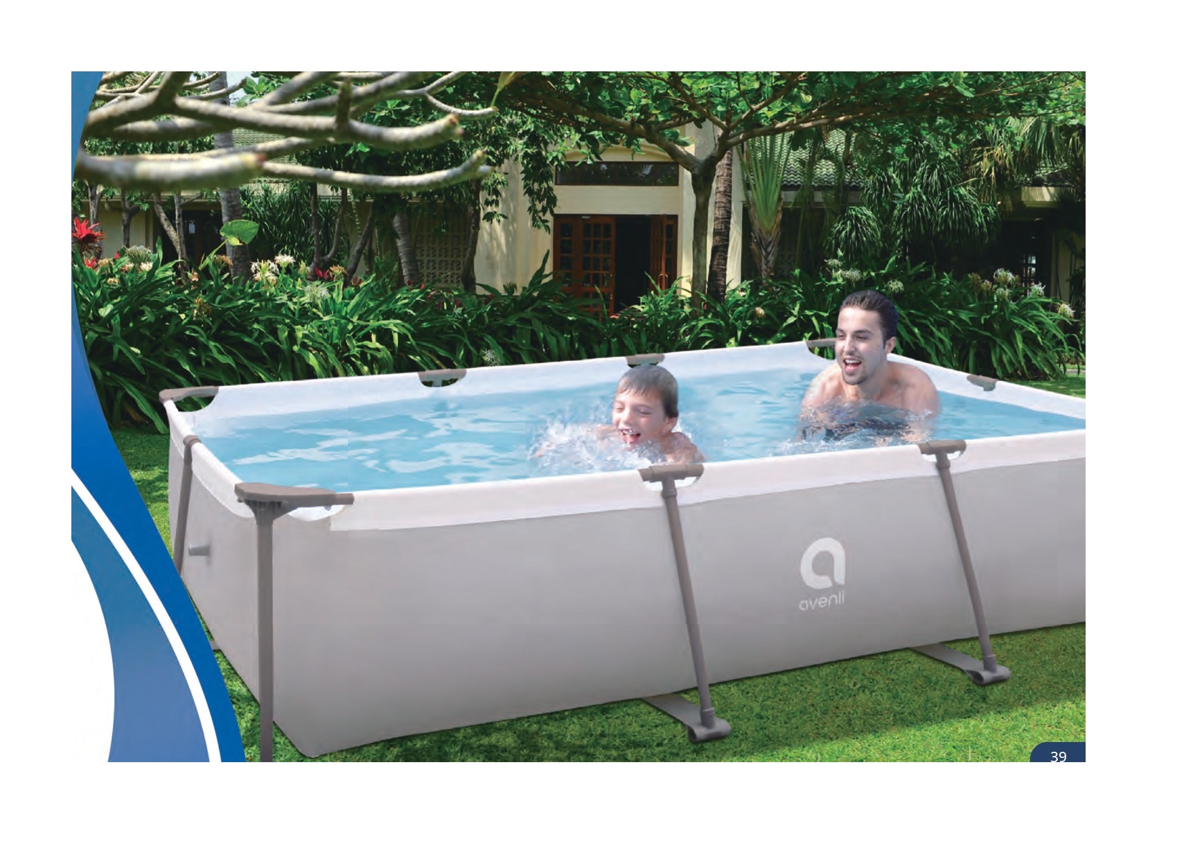 Avenli Metal Frame Swimming Pool 10ft x 6.8ft x 26inches Above Ground Pool
